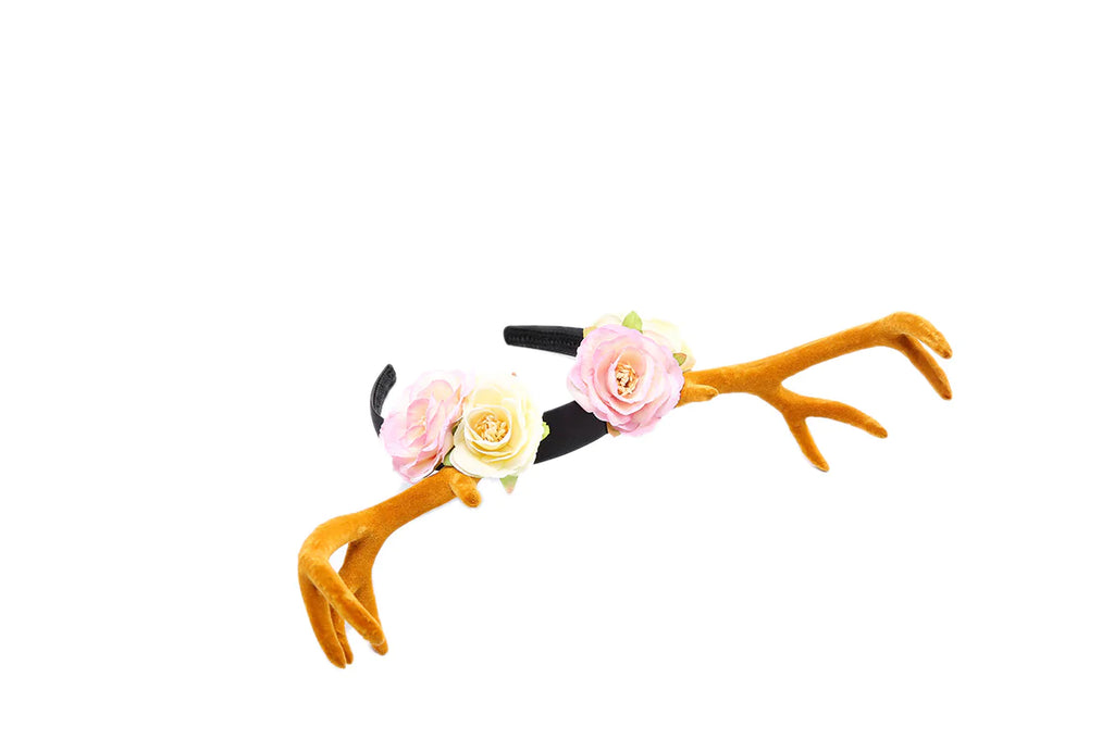 Christmas Antler Floral Headband