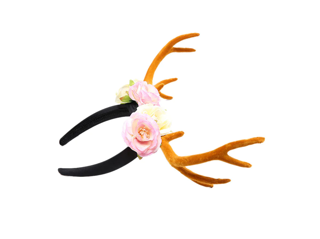 Christmas Antler Floral Headband