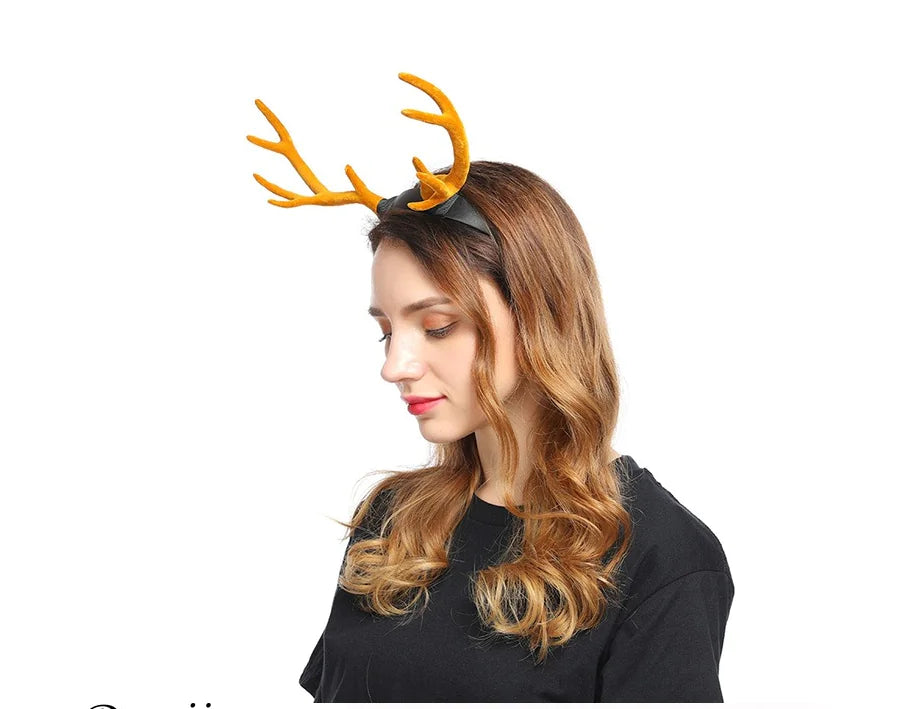 Christmas Antler Floral Headband
