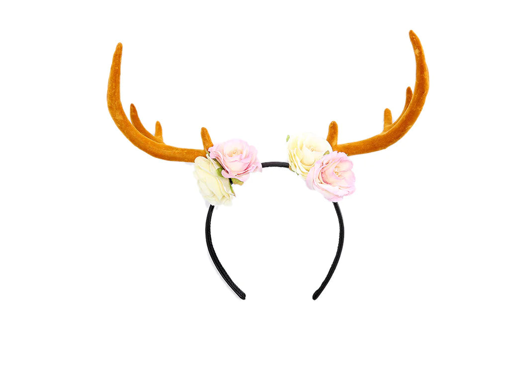 Christmas Antler Floral Headband